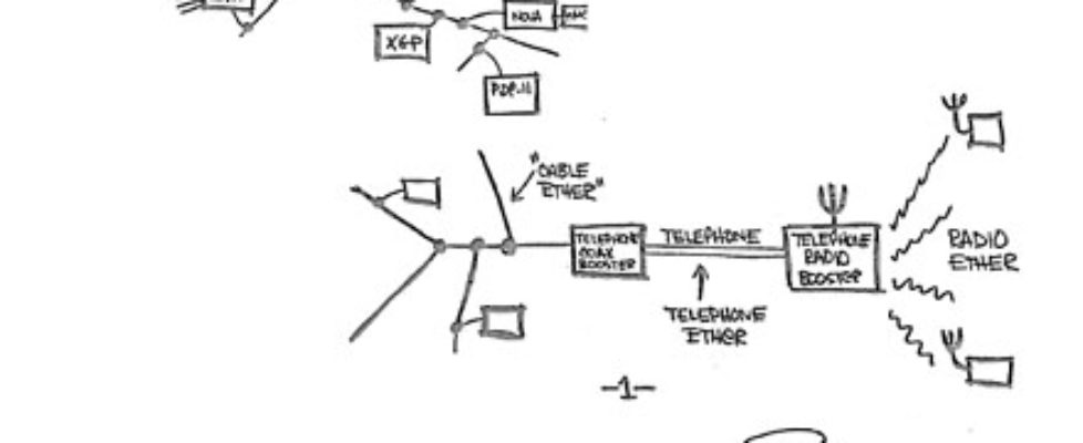 Robert Metcalfe's Sketch of Ethernet