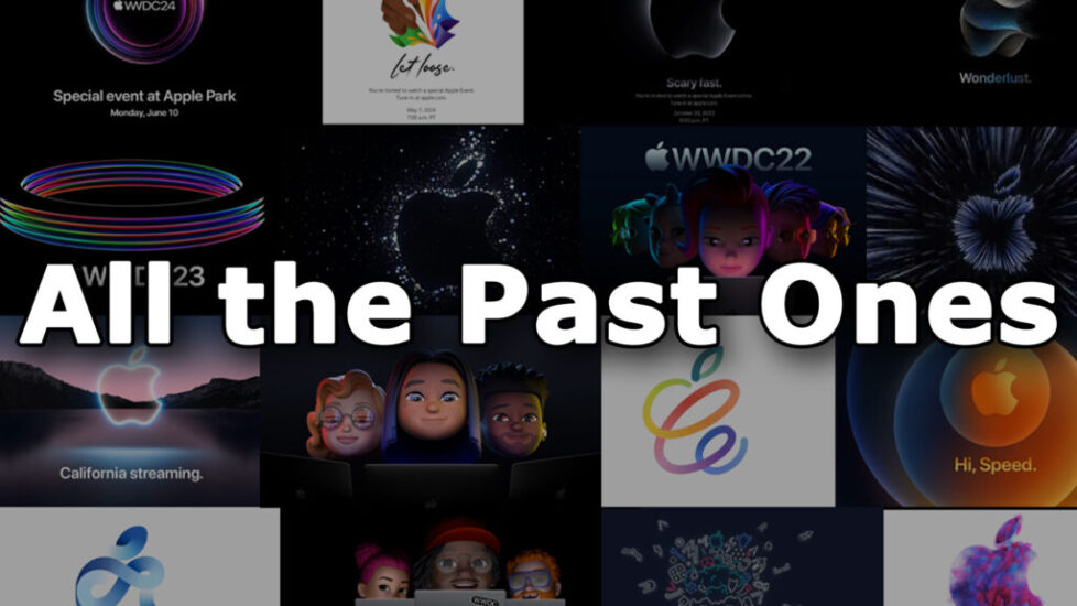 All the past ones - Apple keynotes, WWDC, and more